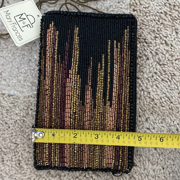NWT Mary Frances Black Multi-Color Beaded Crossbody Purse - Picture 7 of 11